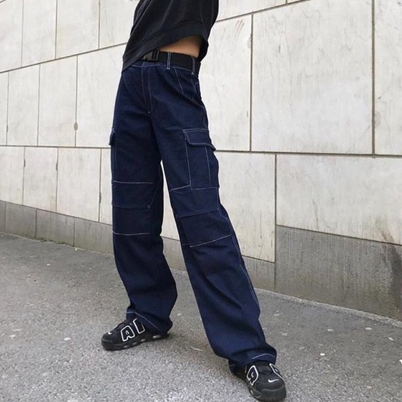 I.AM.GIA. Ace Denim Cargo Pants Wide Leg Hi-Rise